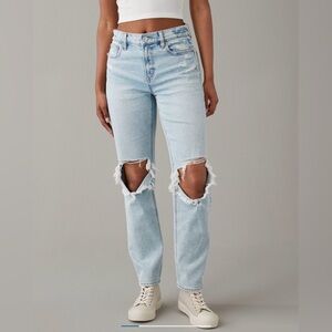 AE Super High Rise Ankle Straight Jeans
